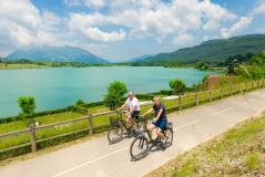 Fiets langs de Rhone rivier