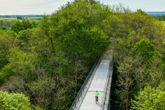 Fiets over een stuk van de Vennbahn