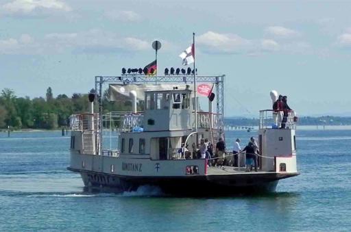 Een boot op de Bodensee. Fietsen langs de Bodensee met Fietsrelax.
